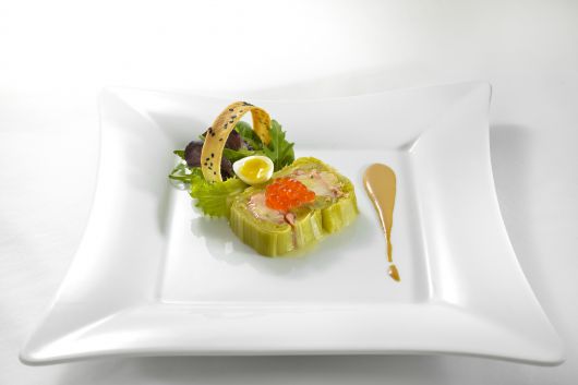 Homár és porehagyma terrine Homár és porehagyma terrine